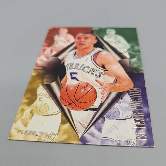Jason Kidd 1994-95 Fleer First Year Phenom Card #2 of 10 Mavericks Rookie RC - Picture 3 of 6